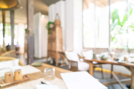 abstract blur hotel restaurant for backgroundの写真素材