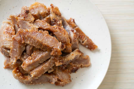 Grilled Pork Neck or Charcoal-boiled Pork Neck with Thai Spicy Dipping Sauce