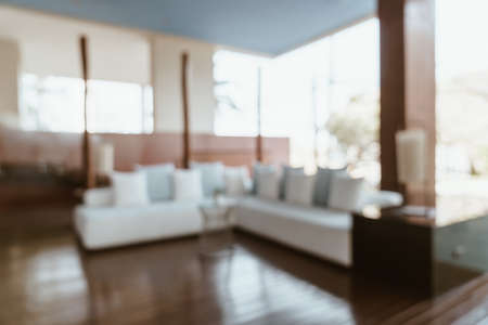 abstract blur and defocused hotel lobby for backgroundの写真素材