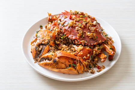 Stir Fried Crab with Spicy Salt & Pepper - Seafood styleの写真素材