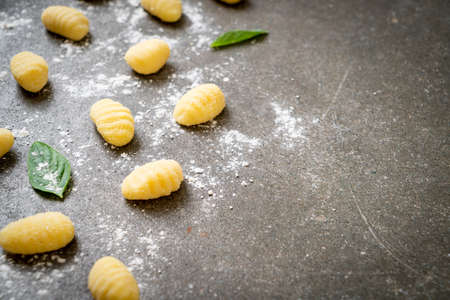Traditional Italian gnocchi pasta uncooked - Italian food styleの写真素材