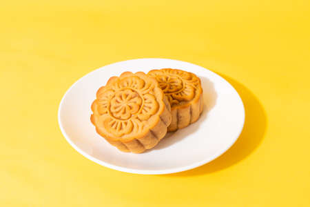 Chinese moon cake for Mid-Autumn Festivalの写真素材