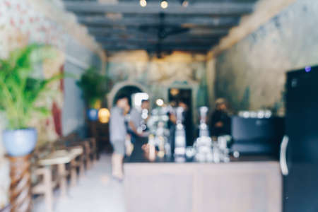 abstract blur coffee shop cafe and restaurant for backgroundの写真素材