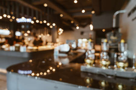 abstract blur coffee shop and cafe restaurant for backgroundの写真素材