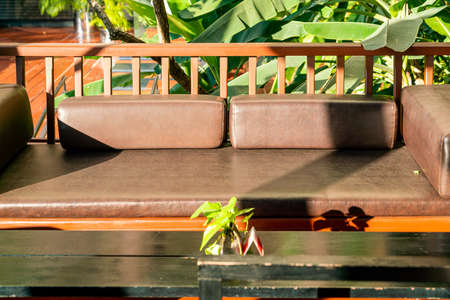 comfortable pillow decoration on sofa at balcony area