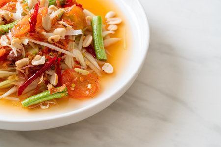 papaya spicy salad - somtam - Thai traditional street food styleの写真素材