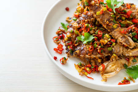 Stir-fried Mantis Shrimp or Crayfish with Chilli and Salt - Seafood styleの写真素材