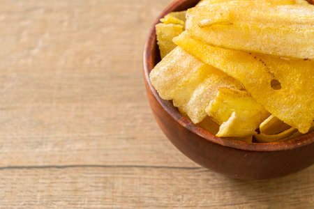 Crispy Banana Chips - fried or baked sliced bananaの写真素材