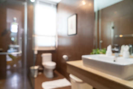 Abstract blur beautiful luxury hotel bathroom interior for backgroundの写真素材