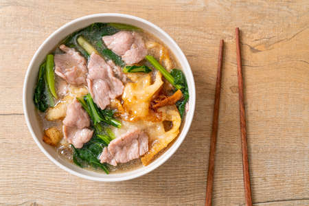Noodles with Pork in Gravy Sauce - Asian food style