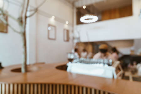 abstract blur coffee shop cafe and restaurant for backgroundの写真素材