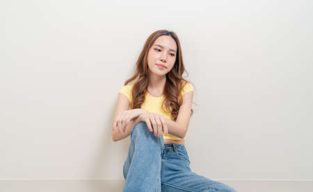 portrait beautiful Asian woman stress, serious, worry or complainの写真素材