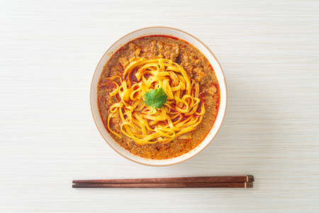 Spicy Chinese Yunnan Noodles Soup or Kwa Meng - Asian food style