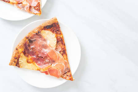 Pizza with prosciutto or parma ham pizza - Italian food styleの写真素材