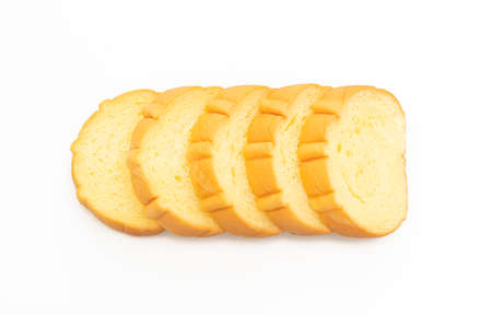 sweet potatoes bread sliced isolated on white background