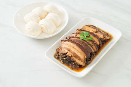 Mei Cai Kou Rou  or Steam Belly Pork With Swatow Mustard Cubbage Recipes - Chinese food styleの写真素材