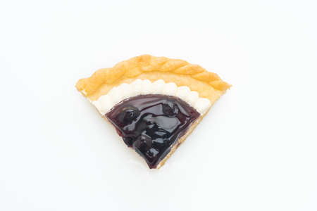 Delicious Blueberry Cheese Pie isolated on white background