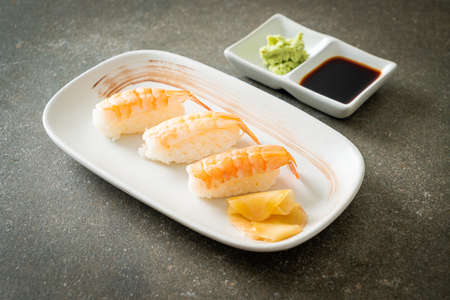 Shrimps Sushi or Ebi Nigiri Sushi - Japanese food styleの写真素材
