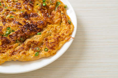 omelet with long beans or cow-pea - homemade food styleの写真素材
