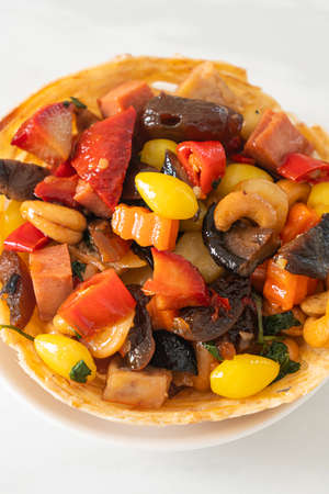 Stir fried mixed Chinese fruits and nuts - Asian food styleの写真素材