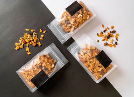 Grains cornflakes (Cashew nut, Almond, Pumpkin seeds and Sunflower seed) - healthy multigrain foodの写真素材