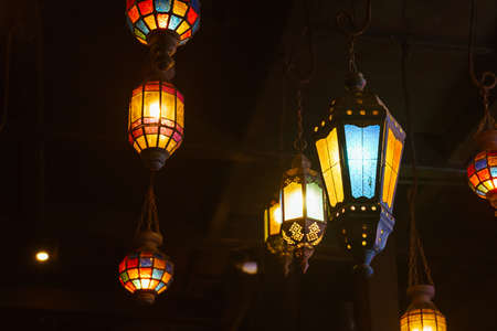beautiful and vintage hanging lamp - selective and soft focus pointの写真素材
