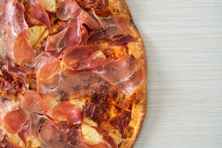 Pizza with prosciutto or parma ham pizza - Italian food styleの写真素材