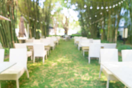abstract blur and defocused outdoor restaurant for backgroundの写真素材