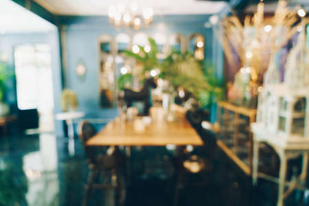 abstract blur and defocused coffee shop cafe and restaurant for backgroundの写真素材