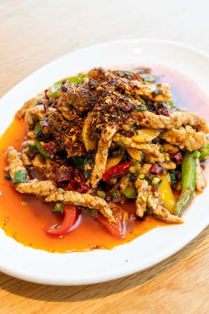 stir-fried pork with Mala Chilli - Chinese food styleの写真素材
