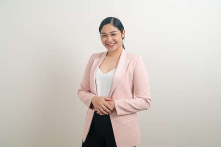 portrait Asian business woman with white backgroundの写真素材