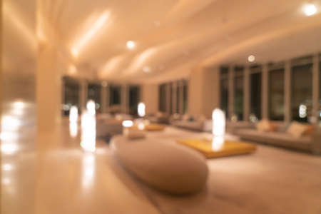 abstract blur luxury hotel lobby and reception for backgroundの写真素材