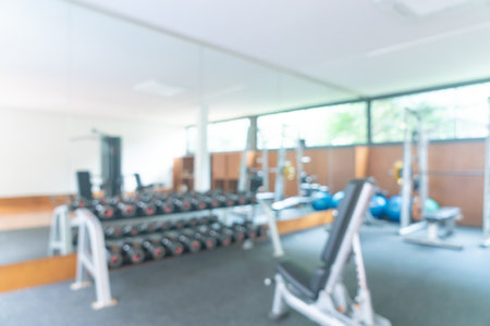 abstract blur and defocused fitness gym for backgroundの写真素材