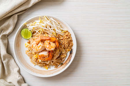 stir-fried noodles with shrimp and sprouts or Pad Thai - Asian food styleの写真素材