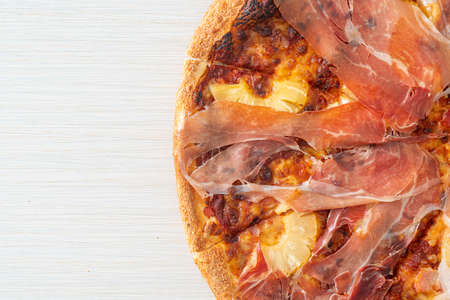 Pizza with prosciutto or parma ham pizza - Italian food styleの写真素材