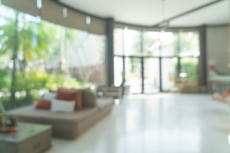 abstract blur and defocused hotel lobby for backgroundの写真素材