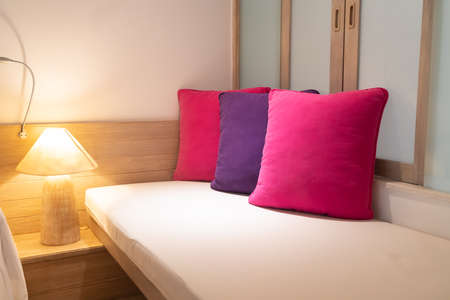 beautiful and comfortable pillow decoration on sofa