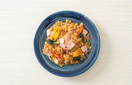 ham fried rice with herbs and spices - Asian food styleの写真素材