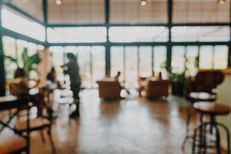 abstract blur coffee shop and cafe restaurant for backgroundの写真素材