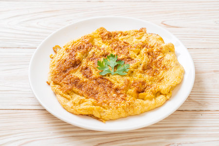 Omelet or Omelette with Ketchupの写真素材