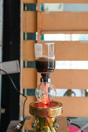 syphon classic coffee maker in local coffee shopの写真素材