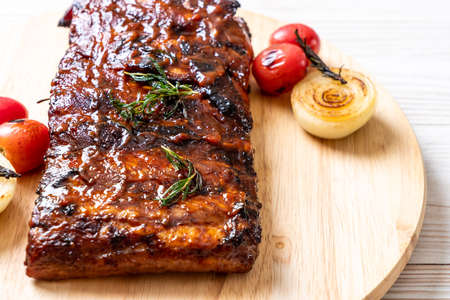 grilled and barbecue ribs porkの写真素材