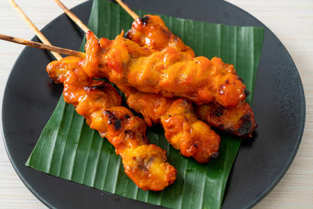 grilled chicken skewer - Asian street food style