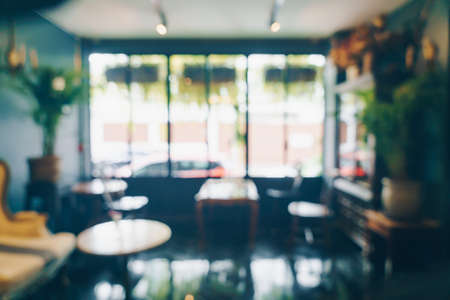 abstract blur and defocused coffee shop cafe and restaurant for backgroundの写真素材