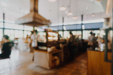abstract blur coffee shop and cafe restaurant for backgroundの写真素材