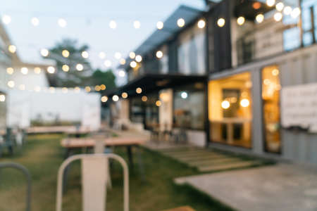 abstract blur and defocused outdoor cafe and restaurant for backgroundの写真素材