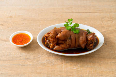 Stewed Pork Knuckle or Stewed Pork Leg - Asian food styleの写真素材