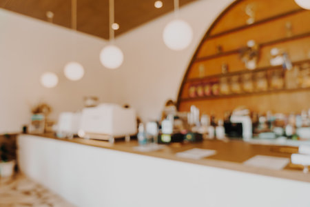 abstract blur coffee shop cafe and restaurant for backgroundの写真素材