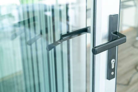 hand holder or opener on glass door