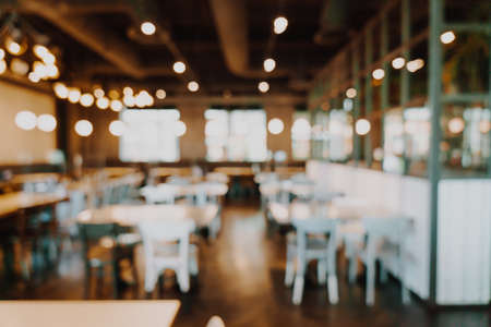 abstract blur coffee shop cafe and restaurant for background - vintage effect filterの写真素材